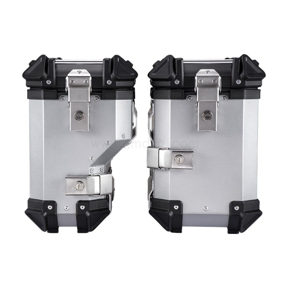 35L Silver Motorcycle Left Exhaust Side Box