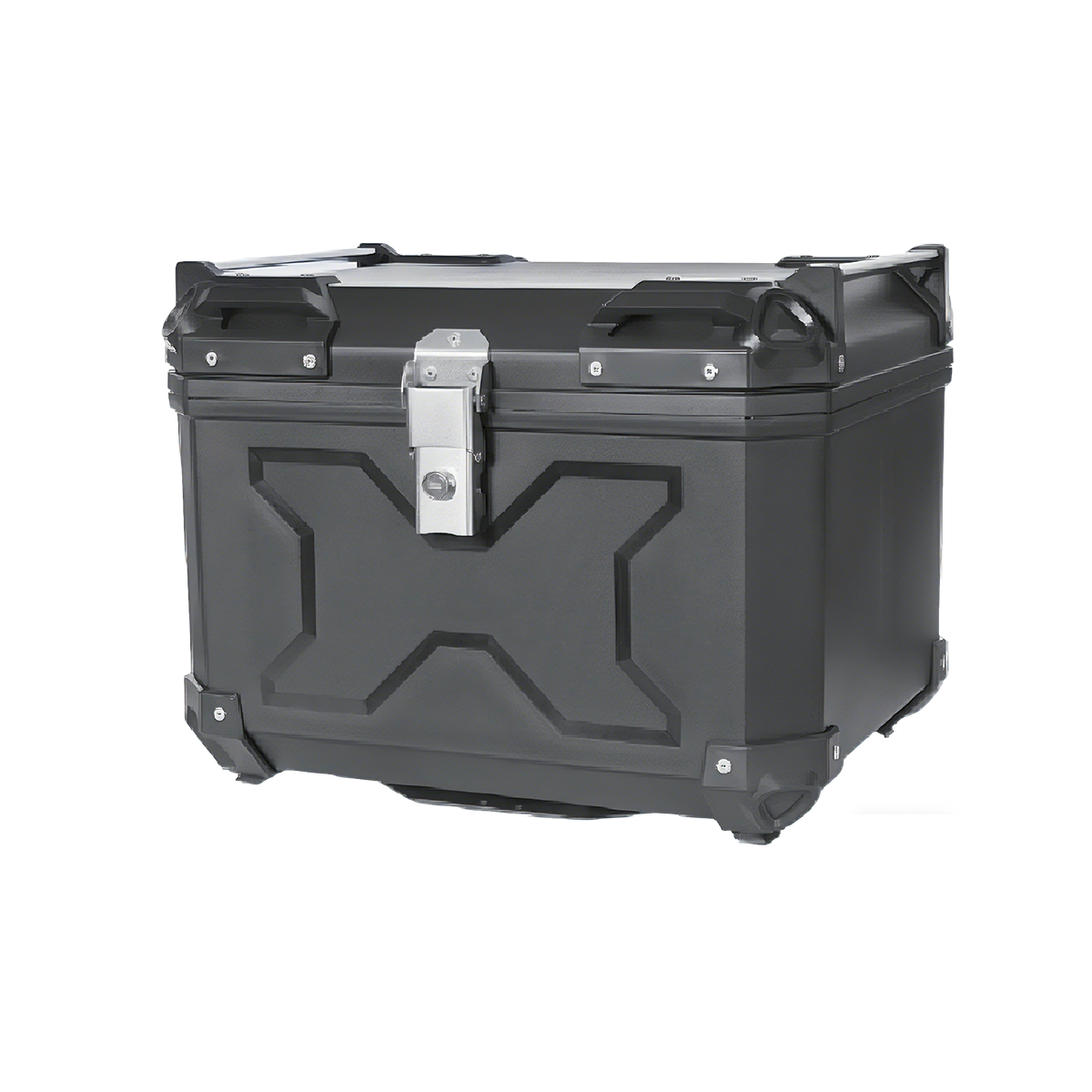 47L Embossed Black  Plastic Motorcycle Top Box