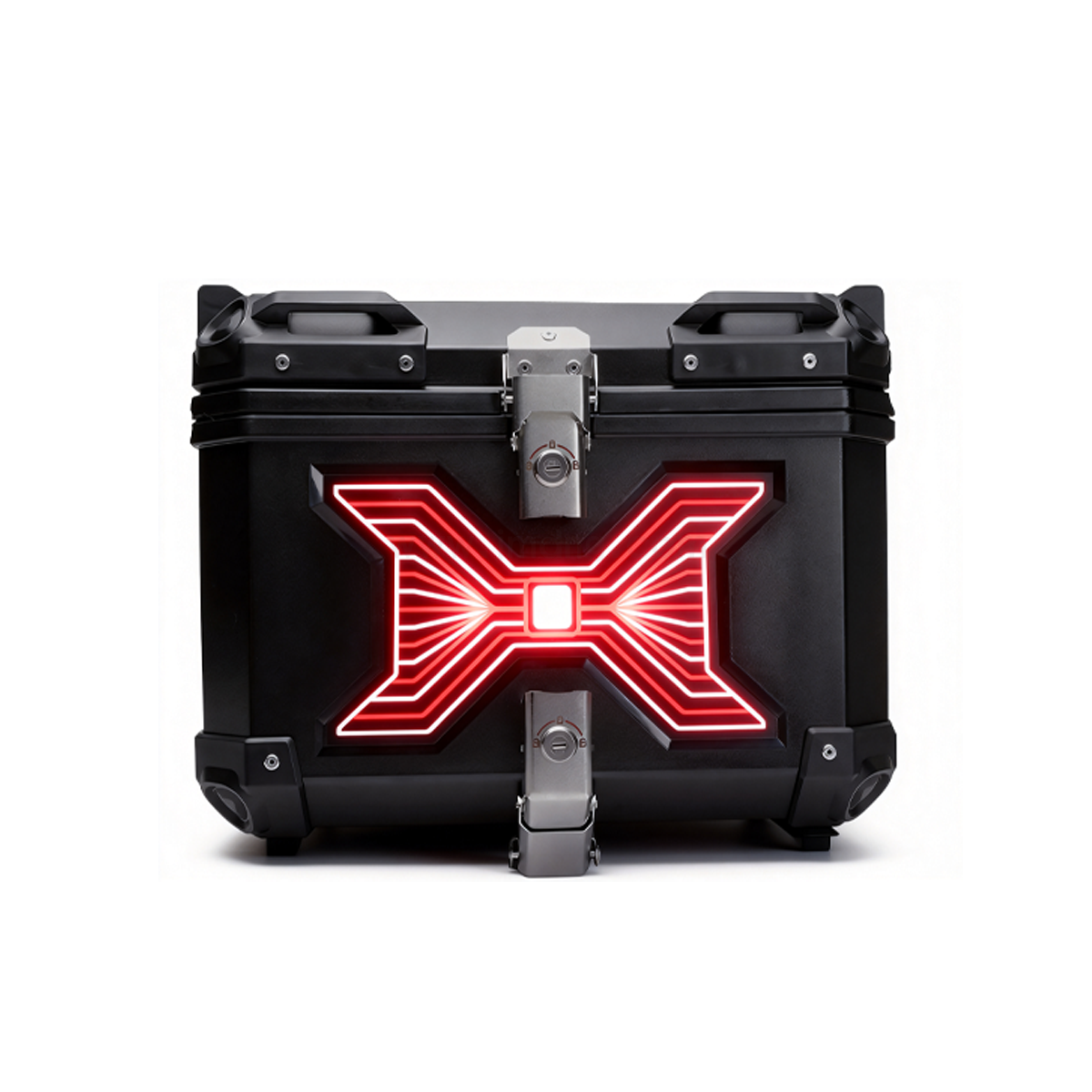 47L  Cold Light Version Double lock Black  Plastic Motorcycle Top Box