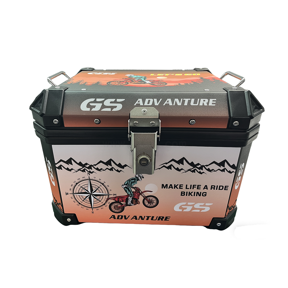 47L Sticker Plastic Motorcycle Top Box